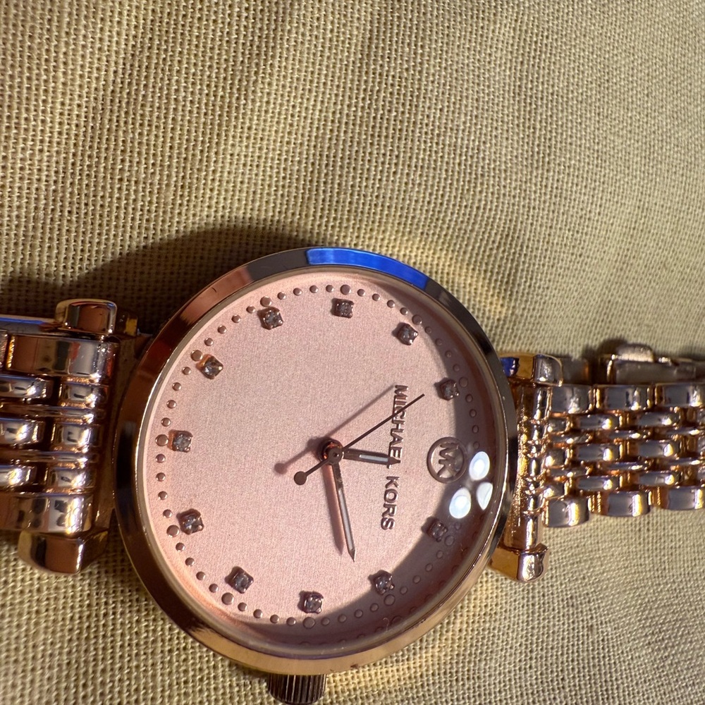 Michael Kors Rose Gold Tone Crystal Dial Bracelet Watch - Picture 2 of 3